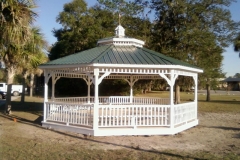 20x20 Octagon Double Steel Roof with Copula - Optional Benches