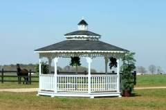 12x20 Octagon Double Shingle Roof with Copula (and friendly horse)