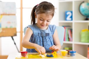 child playing in room